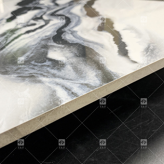 Panneau de porcelaine en marbre blanc 600x1200mm Carreaux pour le salon Décoration murale