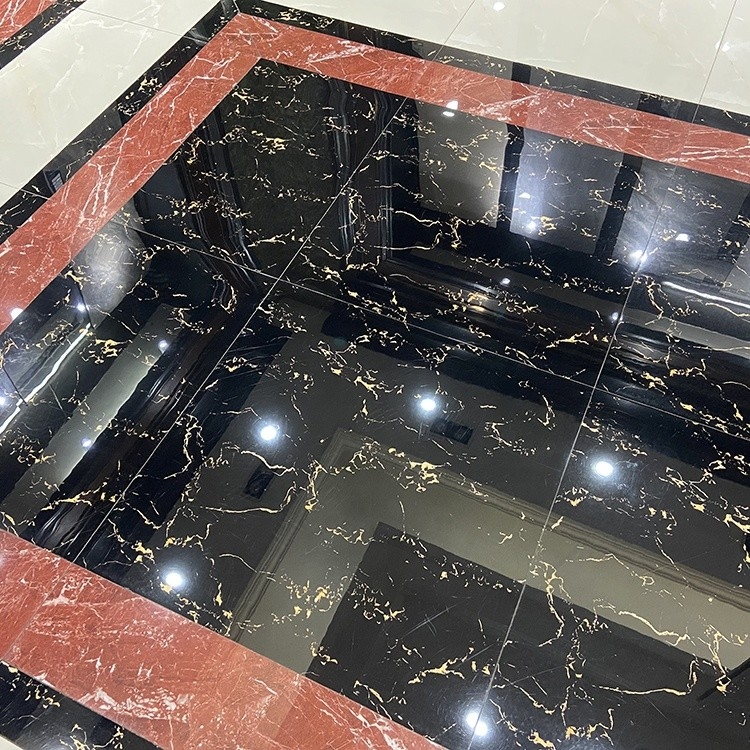 Noir des carrelages de porcelaine 600x600 et couleur polis vitrés de fleur d'or