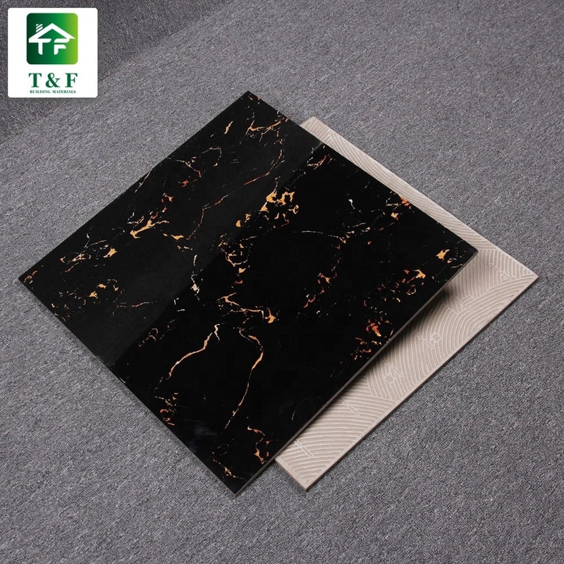 Noir des carrelages de porcelaine 600x600 et couleur polis vitrés de fleur d'or