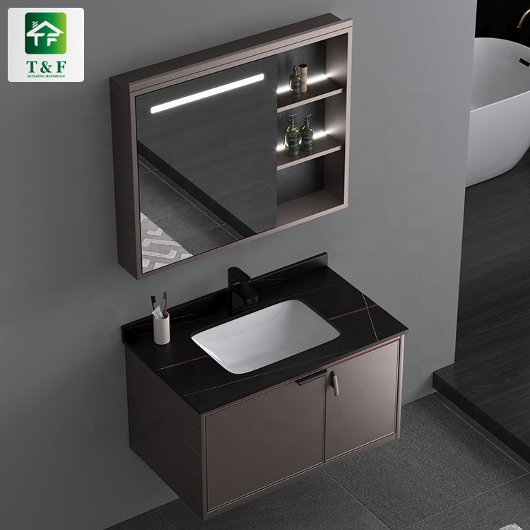 Couleur solide de finition de salle de bains de vanité de Cabinet acrylique d'unités avec le tiroir