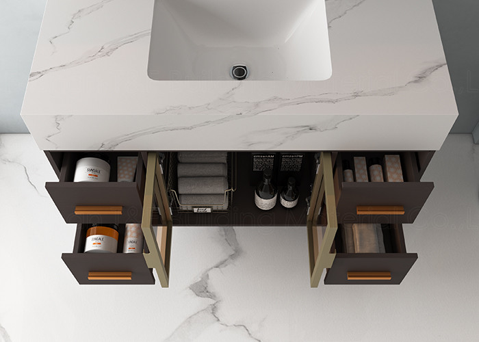 Miroir argenté de luxe moderne du Cabinet HD Smart LED de Hung Flottant Salle de bains Vanity Units de mur