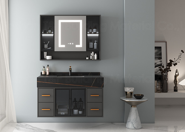 Miroir argenté de luxe moderne du Cabinet HD Smart LED de Hung Flottant Salle de bains Vanity Units de mur